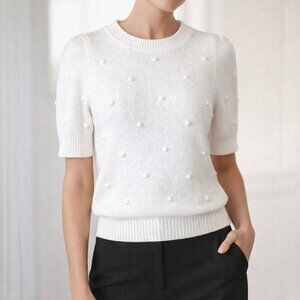 Anthropologie Pommed Short-Sleeve Sweater Small